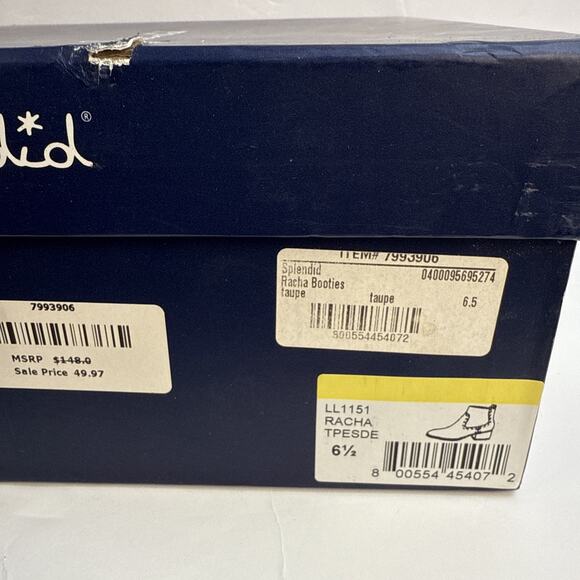 Splendid Women's Size 6.5 M Brown Racha Suede Ankle Boot Block Heel Pull On NIB - Picture 13 of 13